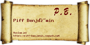 Piff Benjámin névjegykártya