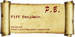 Piff Benjámin névjegykártya